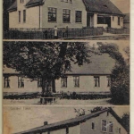 Dargosław, szkoła wraz z pocztą, plebania oraz zajazd; karta pocztowa lata 20. XX wieku